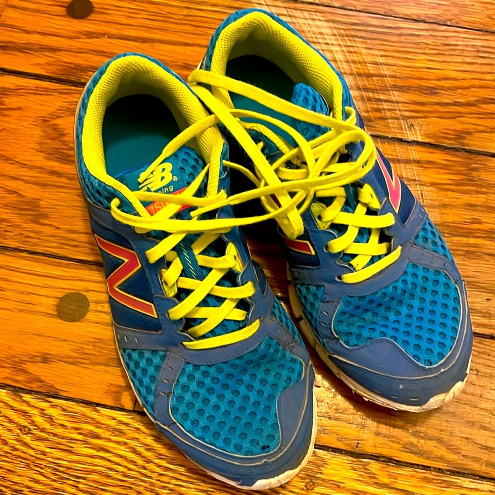 New Balance 750 v1 Neon Blue Pink Running Shoes Size 7.5M